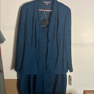 😄Steel blue NWT old stock 2 piece skirt set maxi flowy plus size
